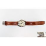 Omega Seamaster Automatic Gents Steel Wrist Watch on attached leather strap, circ 1960's.