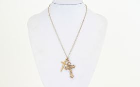 9ct Gold Cross and Chain.