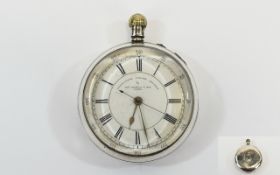 Thomas Russell and Sons Silver Cased Open Faced Chronograph Pocket Watch, hallmark Chester 1898,