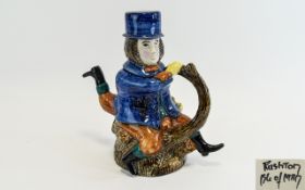 Rushton Isle of Man Hand Painted Novelty Teapot - In The Form of a 3 Legged Man In 19th Century