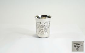 Russian 19th Century Silver Kiddush Cup. St. Petersburg Marked 84 Silver, Date 1871 - Please See