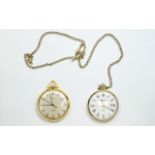 Swiss Made Art Deco Craftsman - Incabloc Gold Plated Wind Up Slim Open Faced Pocket Watch. 17