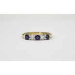 Ladies 9ct Gold set Sapphire and Diamond Dress Ring the diamonds of good colour and clarity,