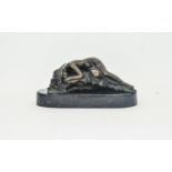 Bronze Art Deco Style Figure of a Nude Lady in Reclining Position.