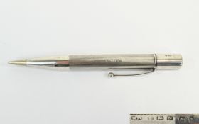 A Nice Quality Solid Silver Cased Propelling Pencil from the 1930's. Hallmark Birmingham 1936.