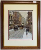 Arthur Delaney Ltd Edition and Numbered Colour Lithograph / Print. ' Bygone Manchester High Street '