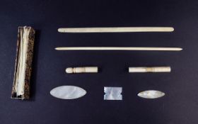 A Collection of Antique Ivory Items