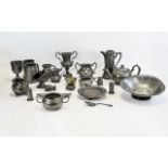Collection of Mixed Pewter Items to include sugar bowl, coffee pot etc (22) pieces in total.