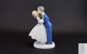 Bing and Grondahl Porcelain Figure ' First Kiss - Sweethearts. c.1950's. Num 2162. 7.