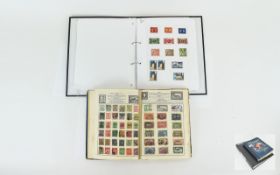 The Errimar Globe Trotter Stamp Album together with a ring binder with an assortment of world