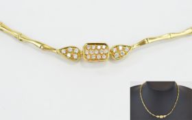 18ct Yellow Gold Diamond Set Collar/Necklace set with superb quality round diamonds.