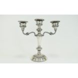 Elizabeth II Silver 3 Branch Candelabra