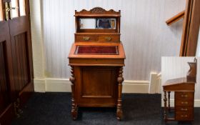 Victorian Walnut Davenport with a Raised