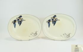 Midwinter 'Wild Geese' Two Large Platter