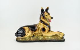 Resin Figure of an Alsatian Dog in a rec