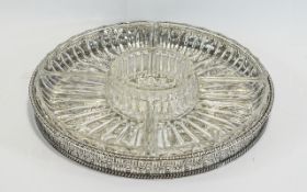 Silver Plated Hors D'Oeuvre Tray with 6