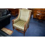 Edwardian Mahogany Inlaid Armchair, Padd