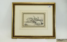 Mid Victorian - Superb Pencil / Drawing