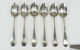 George III Set of Six Silver Teaspoons.