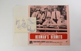 Herman Hermits 5 autographs on page. 196
