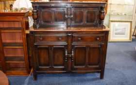 20th Century Dark Wood Court Cupboard of