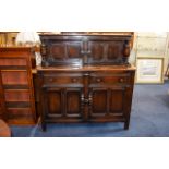 20th Century Dark Wood Court Cupboard of