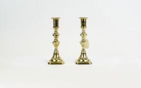 Pair of Brass Candlesticks, 8.5 inches i