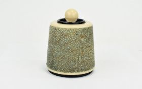 Dorset Light Industries Flintless Table Lighter Shagreen & Ivory Plastic Case, Moulded Marks To Base