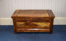 Blanket Box Heavy oak rustic style bed box/coffer with aged patina and hinged lid.