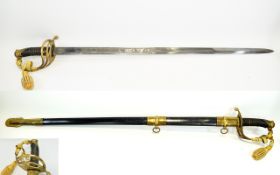 Replica Display Purpose 1860 CSA Shelby Officer Civil War Replica Sword With Scabbard