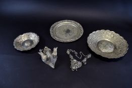 Collection Of North African Metal Ware And A Continental Silver Necklace.