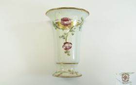 James Macintyre William Moorcroft Signed Trumpet Shaped Vase ' Rose Garland ' Design, Enriched
