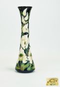 Moorcroft Tube lined Modern Trial Vase ' Queen Elizabeth III ' 90th Birthday ' Buckingham Orchid '