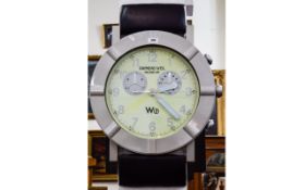 Large Raymond Weil Wall Clock In The Form Of A Wristwatch,