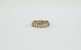 Ladies 9ct Gold and Diamond Set Full Eternity Ring. Marked 375. Ring Size K-L. 2.7 grams.