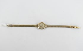 Ladies - Regency Mechanical 9ct Gold Wrist Watch with Attached 9ct Gold Bracelet, 17 Jewels,