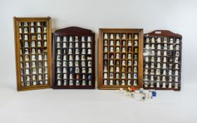 Large Collection of Assorted Thimbles, some displayed in purpose built wall cabinet (200) approx.