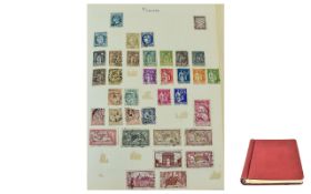 Excellent Red Spring Back Stamp Album. Whilst picked somewhat, there remain a large number of high
