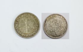 Germany 5 Reichsmark Date 1930 A High Grade Coin,