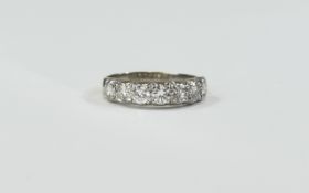 18ct White Gold 7 Stone Diamond Ring. The Round Brilliant Cut Diamonds of Good Colour and Clarity.