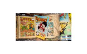 Box Containing A Collection Of Comics To Include Beano, Dandy, The Victor, Warlord,