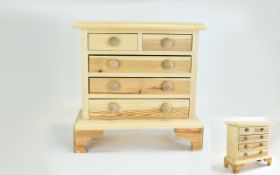 Apprentice Piece Georgian Style Well Made Wooden Miniature / Small Chest of Drawers.