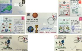 A Fine And Varied Collection of Hand Signed Autographed Football Associated First Day Covers from
