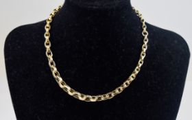 Antique 9ct Rose Gold Graduated Belcher Chain / Necklace. c.1900 - 1910. Marked 9ct. 22.7 grams.