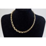 Antique 9ct Rose Gold Graduated Belcher Chain / Necklace. c.1900 - 1910. Marked 9ct. 22.7 grams.