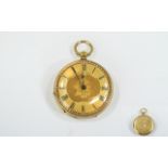 Andre Mathey 18ct Gold Cased Open Faced Ladies Open Faced Pocket Watch,