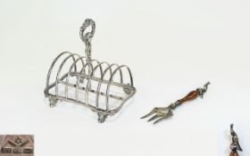 Antique - Nice Quality Silver Plated 6 Tier Toast rack of Good Form,