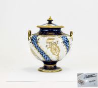James Macintyre Moorcroft Aurelian Ware Twin Handle Lidded Vase circa 1897-98.