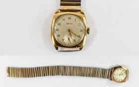 Vertex - Revue Swiss Made 1950's Gold Plated Gents Mechanical Wrist Watch.