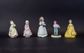 Royal Doulton Figures ( 4 ) In Total + a Royal Worcester Figure. 1/ Hello Daddy, HN3651, Height 5.